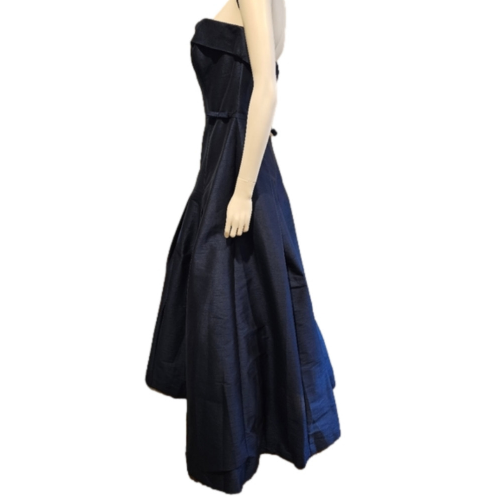 Gather & Gown Navy Blue Pleated Evening Gown Size 12 - Picture 3 of 9